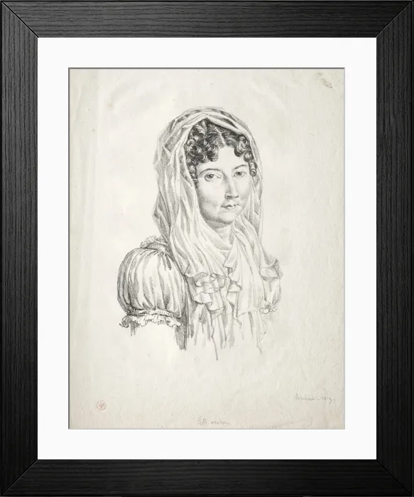 Framed Print : Portrait of a Woman, 1819. Creator: Moisbach (German) Framed Print : Portrait of a Woman, 1819. Creator: Moisbach (German)