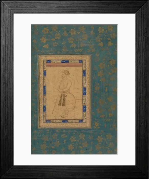 Framed Print : Portrait of an Unidentified Noble from Shah Jahans Court, c. 1640-1650. Creator: Unknown Framed Print : Portrait of an Unidentified Noble from Shah Jahans Court, c. 1640-1650. Creator: Unknown