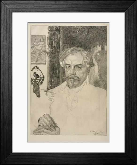 Framed Print : Portrait of Edmond de Goncourt, 1882. Creator: Felix Bracquemond (French, 1833-1914) Framed Print : Portrait of Edmond de Goncourt, 1882. Creator: Felix Bracquemond (French, 1833-1914)