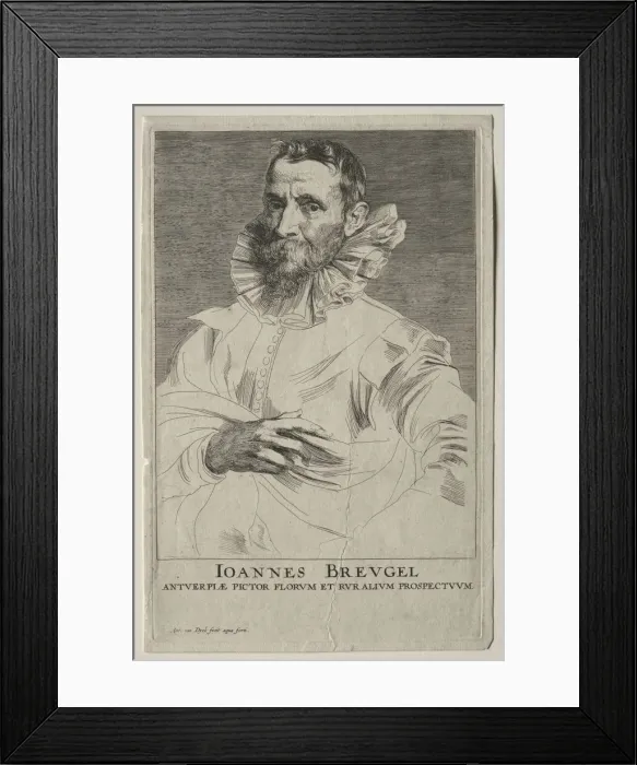 Framed Print : Portrait of Jan Brueghel. Creator: Anthony van Dyck (Flemish, 1599-1641) Framed Print : Portrait of Jan Brueghel. Creator: Anthony van Dyck (Flemish, 1599-1641)