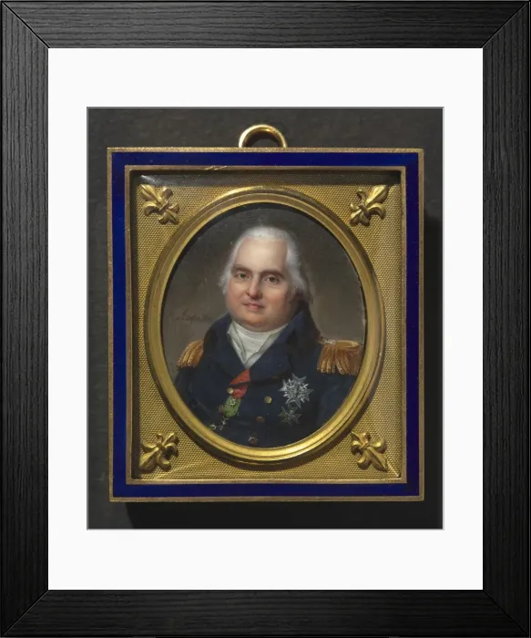 Framed Print : Portrait of Louis XVIII, c. 1822. Creator: Jean-Baptiste Jacques Augustin (French, 1759-1832) Framed Print : Portrait of Louis XVIII, c. 1822. Creator: Jean-Baptiste Jacques Augustin (French, 1759-1832)