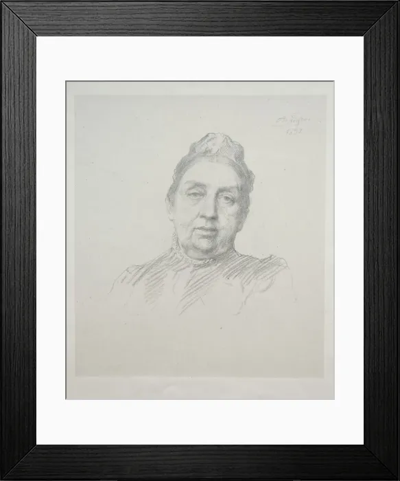 Framed Print : Portrait of Madame Kemp, Front View (3rd Plate). Creator: Alphonse Legros (French, 1837-1911) Framed Print : Portrait of Madame Kemp, Front View (3rd Plate). Creator: Alphonse Legros (French, 1837-1911)