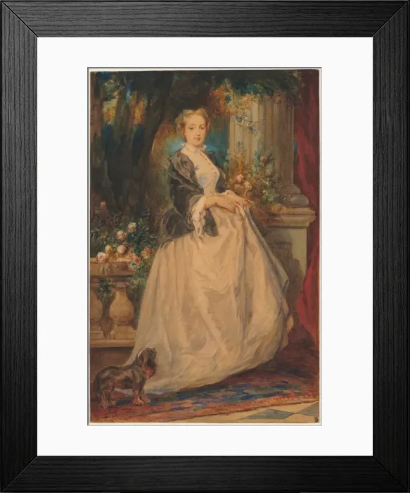 Framed Print : Portrait of Madame Thomas (nee Camille Boucher). Creator: Eugene Isabey (French Framed Print : Portrait of Madame Thomas (nee Camille Boucher). Creator: Eugene Isabey (French