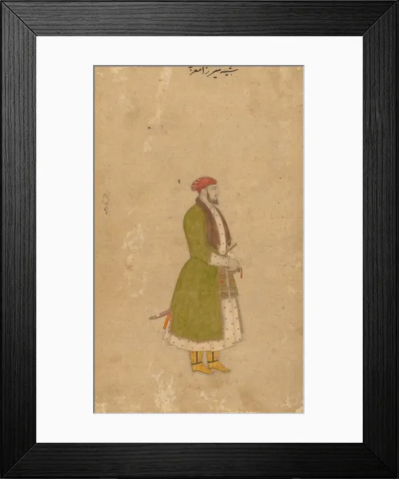 Framed Print : Portrait of the Courtier Mirza Muizz, c. 1680-1700. Creator: Unknown