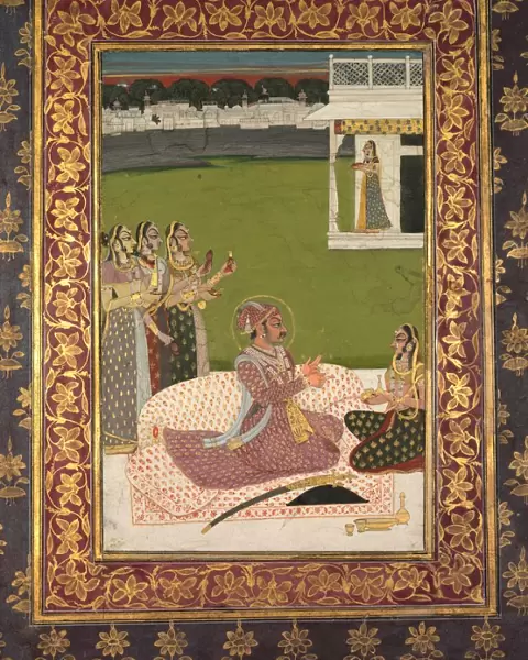 Portrait of Maharaja Savant Singh with Consort, Bani Thani, mid-1700s. Creator: Nihal Chand