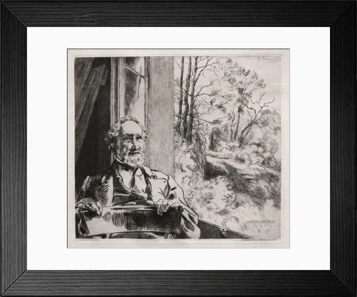 Framed Print : Portrait of Meyer Heine, 1860s. Creator: Felix Bracquemond (French, 1833-1914); A Framed Print : Portrait of Meyer Heine, 1860s. Creator: Felix Bracquemond (French, 1833-1914); A