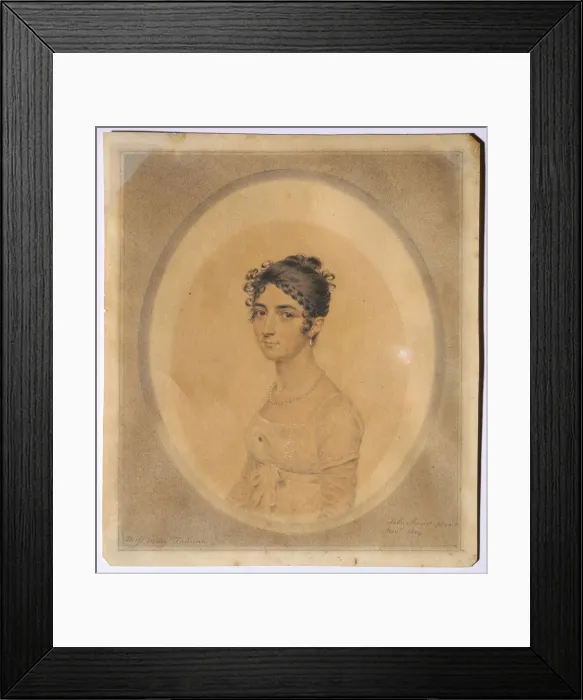 Framed Print : Portrait of Miss Mary Tadman, 1809. Creator: John I Smart (British, 1741-1811)