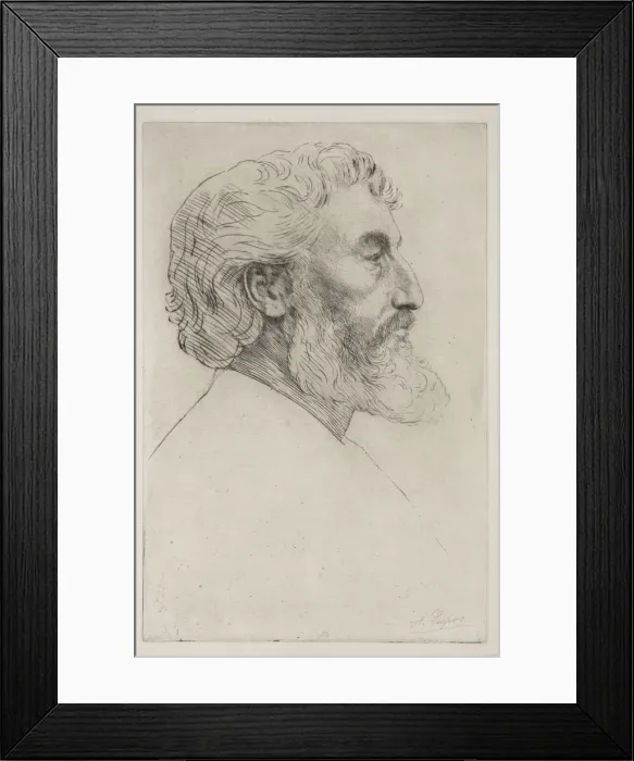 Framed Print : Portrait of Sir Frederick Leighton (First Plate). Creator: Alphonse Legros (French, 1837-1911) Framed Print : Portrait of Sir Frederick Leighton (First Plate). Creator: Alphonse Legros (French, 1837-1911)