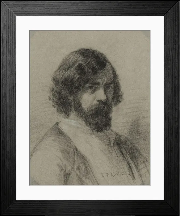 Framed Print : Portrait of Narcisse Virgile Diaz de la Pena, 1848. Creator: Jean-Francois Millet Framed Print : Portrait of Narcisse Virgile Diaz de la Pena, 1848. Creator: Jean-Francois Millet