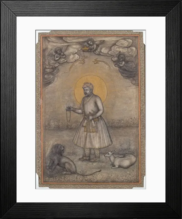 Framed Print : Portrait of the Aged Akbar, c. 1640-1650. Creator: Govardhan (Indian, active c. 1596-1645) Framed Print : Portrait of the Aged Akbar, c. 1640-1650. Creator: Govardhan (Indian, active c. 1596-1645)