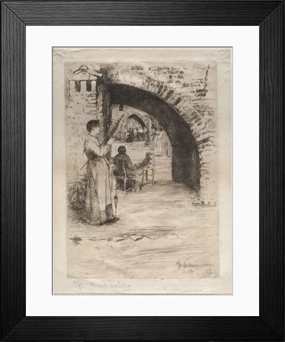 Framed Print : Net Makers, 1881. Creator: Otto H. Bacher (American, 1856-1909) Framed Print : Net Makers, 1881. Creator: Otto H. Bacher (American, 1856-1909)