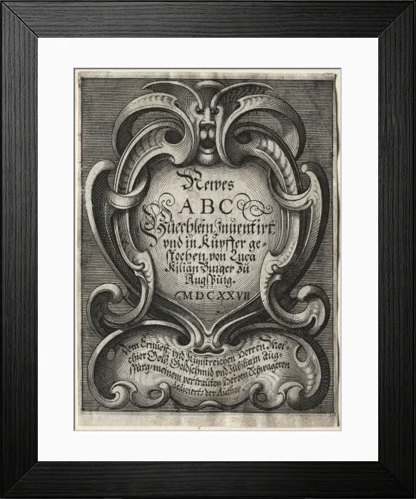 Framed Print : New ABC Booklet, 1627. Creator: Lucas Kilian (German, 1579-1637) Framed Print : New ABC Booklet, 1627. Creator: Lucas Kilian (German, 1579-1637)