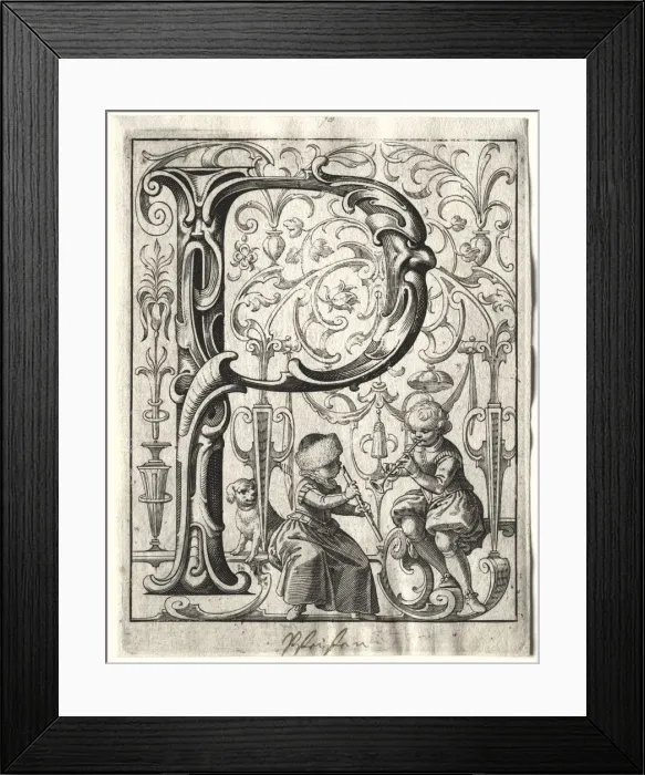 Framed Print : New ABC Booklet: P, 1627. Creator: Lucas Kilian (German, 1579-1637) Framed Print : New ABC Booklet: P, 1627. Creator: Lucas Kilian (German, 1579-1637)