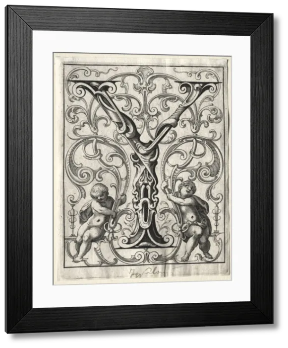 Framed Print : New ABC Booklet: Y, 1627. Creator: Lucas Kilian (German, 1579-1637) Framed Print : New ABC Booklet: Y, 1627. Creator: Lucas Kilian (German, 1579-1637)