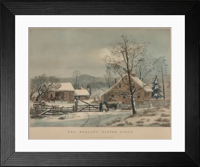 Framed Print : New England Winter Scene, 1861. Creator: James Merritt Ives (American, 1824-1895) Framed Print : New England Winter Scene, 1861. Creator: James Merritt Ives (American, 1824-1895)