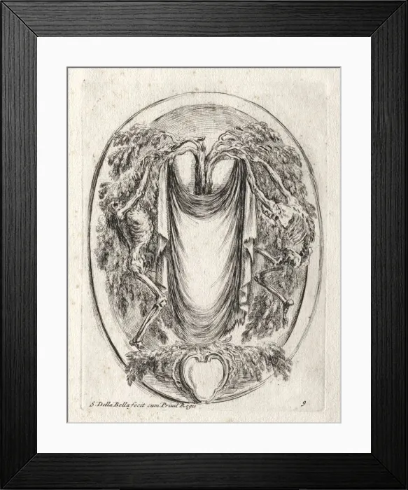 Framed Print : New Model for a Cartouche, 1647. Creator: Stefano Della Bella (Italian, 1610-1664) Framed Print : New Model for a Cartouche, 1647. Creator: Stefano Della Bella (Italian, 1610-1664)
