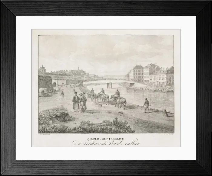 Framed Print : Nieder-oesterreich, Die Ferdinand Brucke in Wien. Creator: Jakob Alt (Austrian, 1789-1872) Framed Print : Nieder-oesterreich, Die Ferdinand Brucke in Wien. Creator: Jakob Alt (Austrian, 1789-1872)