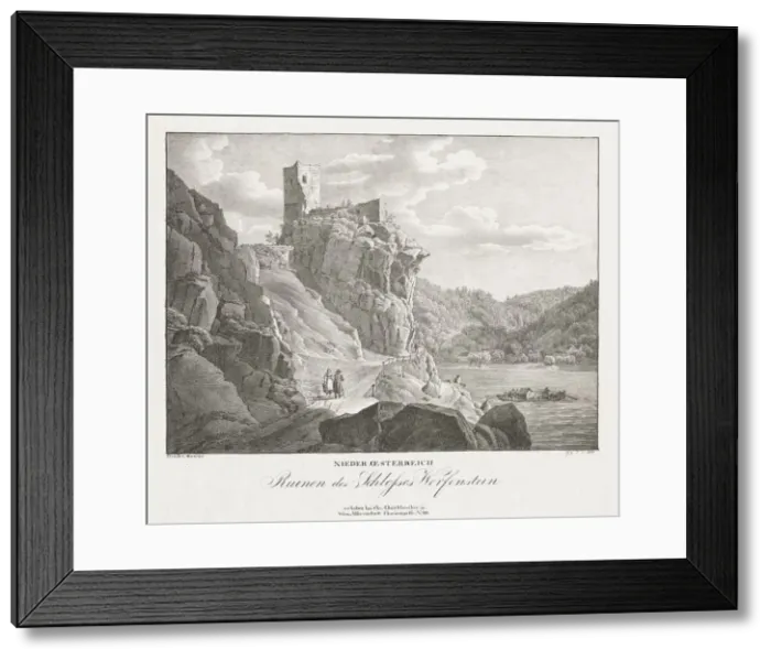 Framed Print : Nieder-oesterreich, Ruinen des Schlosses Werfenstein. Creator: Jakob Alt (Austrian, 1789-1872) Framed Print : Nieder-oesterreich, Ruinen des Schlosses Werfenstein. Creator: Jakob Alt (Austrian, 1789-1872)