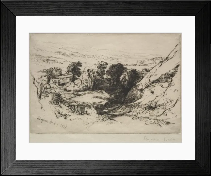 Framed Print : Nine Barrow Down, 1877. Creator: Francis Seymour Haden (British, 1818-1910) Framed Print : Nine Barrow Down, 1877. Creator: Francis Seymour Haden (British, 1818-1910)