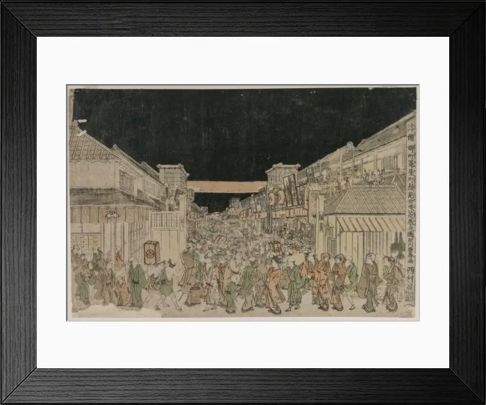 Framed Print : Night Scene, Street of Theatres, late 1700s-early 18002. Creator: Unknown Framed Print : Night Scene, Street of Theatres, late 1700s-early 18002. Creator: Unknown