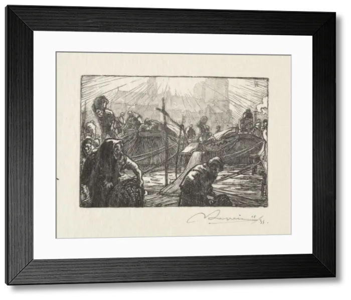 Framed Print : Notre Dame vue du Marche aux pommes. Creator: Auguste Louis Lepere (French, 1849-1918) Framed Print : Notre Dame vue du Marche aux pommes. Creator: Auguste Louis Lepere (French, 1849-1918)
