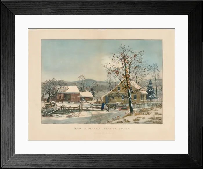 Framed Print : New England Winter Scene, 1861. Creator: James Merritt Ives (American, 1824-1895) Framed Print : New England Winter Scene, 1861. Creator: James Merritt Ives (American, 1824-1895)