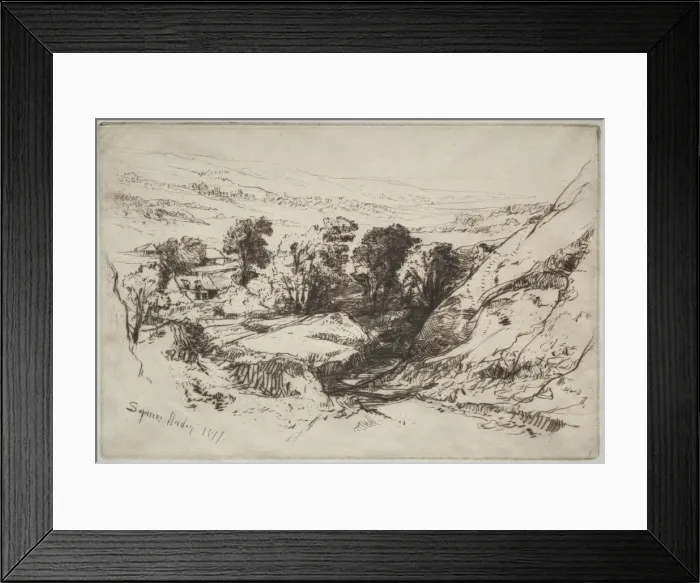 Framed Print : Nine Barrow Down, 1877. Creator: Francis Seymour Haden (British, 1818-1910) Framed Print : Nine Barrow Down, 1877. Creator: Francis Seymour Haden (British, 1818-1910)