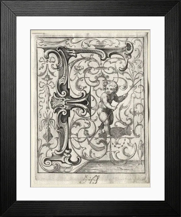 Framed Print : New ABC Booklet: F, 1627. Creator: Lucas Kilian (German, 1579-1637) Framed Print : New ABC Booklet: F, 1627. Creator: Lucas Kilian (German, 1579-1637)