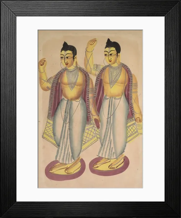 Framed Print : Nitai and Gaur, 1800s. Creator: Unknown Framed Print : Nitai and Gaur, 1800s. Creator: Unknown