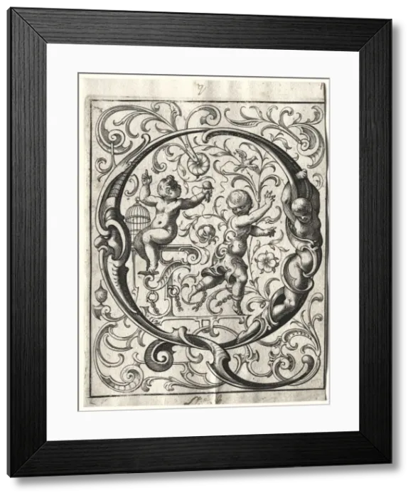 Framed Print : New ABC Booklet: Q, 1627. Creator: Lucas Kilian (German, 1579-1637) Framed Print : New ABC Booklet: Q, 1627. Creator: Lucas Kilian (German, 1579-1637)