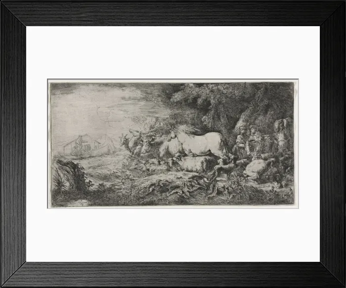 Framed Print : Noah and the Animals Entering the Ark, 1650-1655. Creator: Giovanni Benedetto Castiglione (Italian Framed Print : Noah and the Animals Entering the Ark, 1650-1655. Creator: Giovanni Benedetto Castiglione (Italian