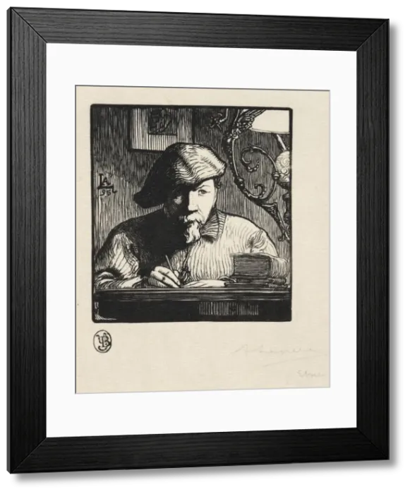 Framed Print : Self-Portrait, 1895. Creator: Auguste Louis Lepere (French, 1849-1918) Framed Print : Self-Portrait, 1895. Creator: Auguste Louis Lepere (French, 1849-1918)
