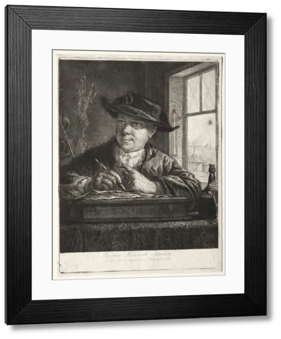 Framed Print : Self-Portrait. Creator: Georg Friedrich Schmidt (German, 1712-1775) Framed Print : Self-Portrait. Creator: Georg Friedrich Schmidt (German, 1712-1775)