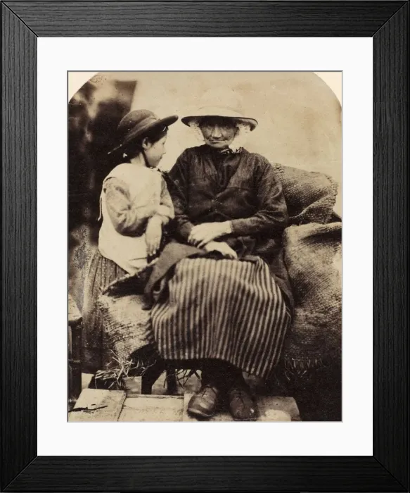 Framed Print : Servants at Rhagatt, Corwen, North Wales, c. 1860. Creator: John Lloyd (British, 1865)