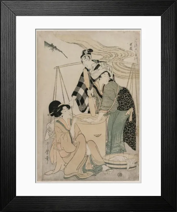 Framed Print : Settsu Province from the series Fashionable Six Jewel Rivers (Furyu Mu Tamagawa), c Framed Print : Settsu Province from the series Fashionable Six Jewel Rivers (Furyu Mu Tamagawa), c