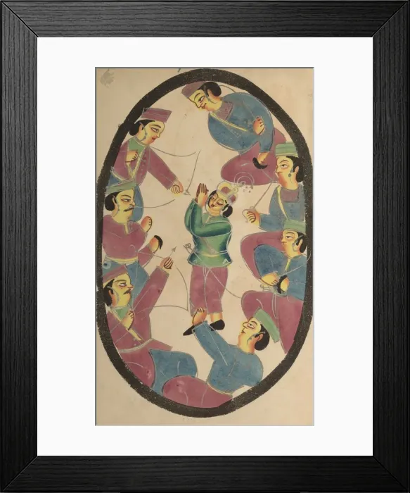 Framed Print : Seven Heroes or Warriors Killing Abhimanya, Son of Arjuna, 1800s. Creator: Unknown Framed Print : Seven Heroes or Warriors Killing Abhimanya, Son of Arjuna, 1800s. Creator: Unknown