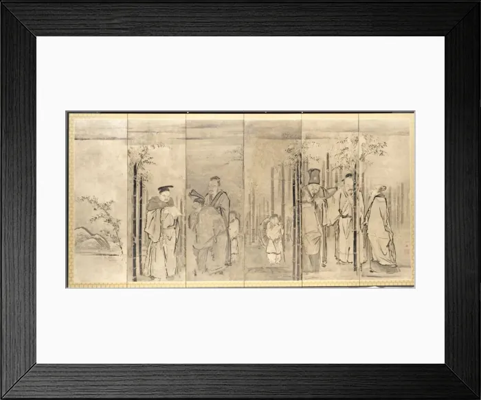 Framed Print : Seven Sages of the Bamboo Grove, 1600s. Creator: Kano Tan?y? (Japanese, 1602-1674) Framed Print : Seven Sages of the Bamboo Grove, 1600s. Creator: Kano Tan?y? (Japanese, 1602-1674)