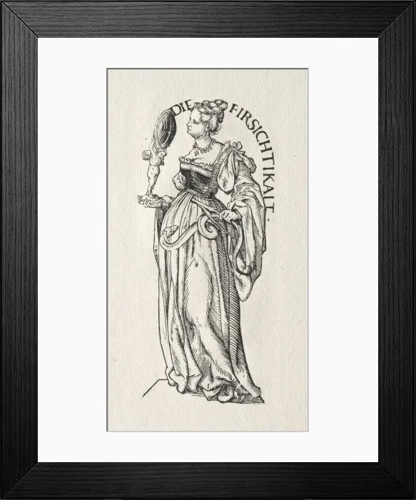 Framed Print : Seven Virtues: Prudence. Creator: Hans Burgkmair (German, 1473-1531) Framed Print : Seven Virtues: Prudence. Creator: Hans Burgkmair (German, 1473-1531)