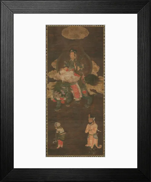 Framed Print : Shakyamuni Triad: Buddha Attended by Manjushri and Samantabhadra (Bodhisattva with Lion) Framed Print : Shakyamuni Triad: Buddha Attended by Manjushri and Samantabhadra (Bodhisattva with Lion)