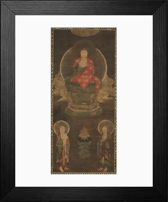 Framed Print : Shakyamuni Triad: Buddha Attended by Manjushri and Samantabhadra (Buddha), late 1300s Framed Print : Shakyamuni Triad: Buddha Attended by Manjushri and Samantabhadra (Buddha), late 1300s