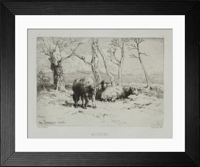 Framed Print : Sheep, 1868. Creator: Charles-Emile Jacque (French, 1813-1894) Framed Print : Sheep, 1868. Creator: Charles-Emile Jacque (French, 1813-1894)