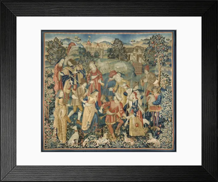 Framed Print : Shepherds in a Round Dance, around 1500. Creator: Unknown Framed Print : Shepherds in a Round Dance, around 1500. Creator: Unknown