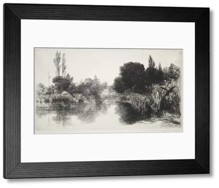 Framed Print : Shere Mill Pond, No. 11 (The Large Plate), 1860 and later. Creator: Francis Seymour Haden (British Framed Print : Shere Mill Pond, No. 11 (The Large Plate), 1860 and later. Creator: Francis Seymour Haden (British