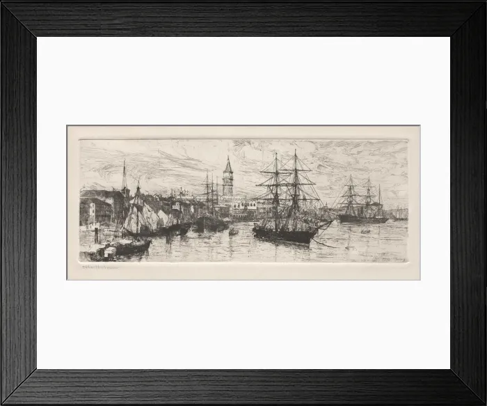 Framed Print : Shipping and the Ducal Palace, 1888. Creator: Otto H. Bacher (American, 1856-1909) Framed Print : Shipping and the Ducal Palace, 1888. Creator: Otto H. Bacher (American, 1856-1909)