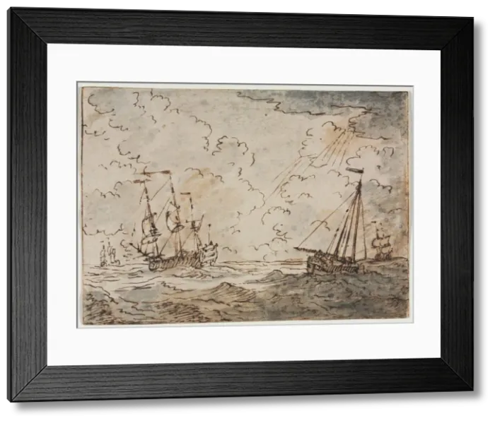 Framed Print : Ships at Sea, 17th century. Creator: Ludolf Backhuysen (Dutch, 1631-1708) Framed Print : Ships at Sea, 17th century. Creator: Ludolf Backhuysen (Dutch, 1631-1708)