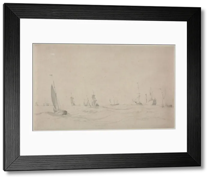 Framed Print : Shipping on a Rough Sea, 1665?. Creator: Willem van de Velde (Dutch, c. 1611-1693) Framed Print : Shipping on a Rough Sea, 1665?. Creator: Willem van de Velde (Dutch, c. 1611-1693)