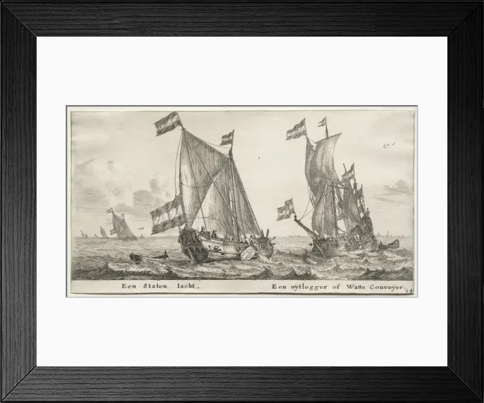 Framed Print : Ships of Amsterdam: Dutch Admiralty Yacht. A Guard Ship. Creator: Reinier Nooms (Dutch, c Framed Print : Ships of Amsterdam: Dutch Admiralty Yacht. A Guard Ship. Creator: Reinier Nooms (Dutch, c