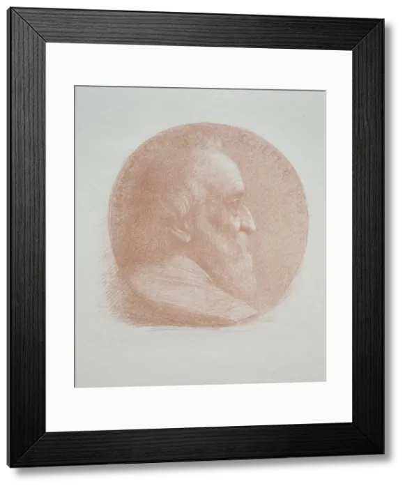 Framed Print : Self-Portrait, Medallion No. 2 (11th Plate). Creator: Alphonse Legros (French, 1837-1911) Framed Print : Self-Portrait, Medallion No. 2 (11th Plate). Creator: Alphonse Legros (French, 1837-1911)