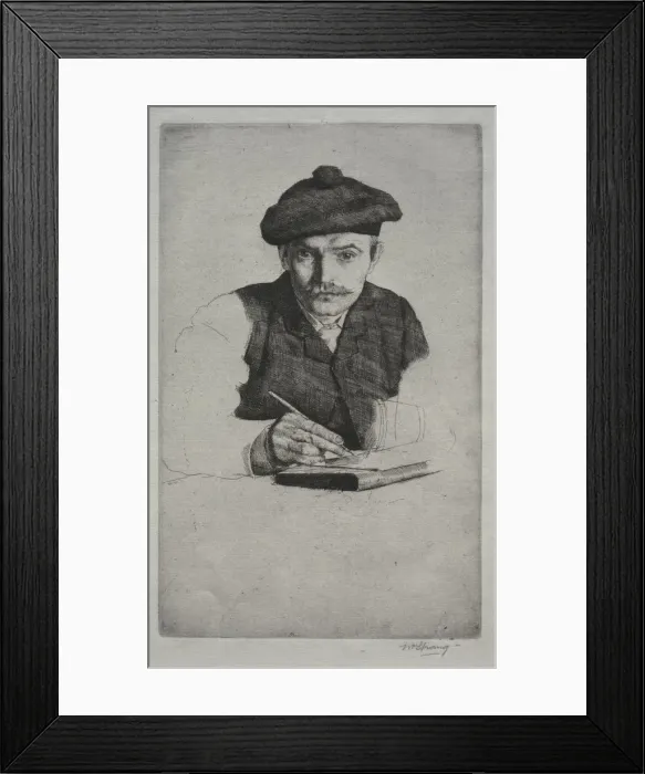 Framed Print : Self-Portrait, 1885. Creator: William Strang (British, 1859-1921) Framed Print : Self-Portrait, 1885. Creator: William Strang (British, 1859-1921)