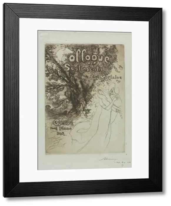 Framed Print : Sentimental Colloquy of Paul Verlaine, 1897. Creator: Auguste Louis Lepere (French Framed Print : Sentimental Colloquy of Paul Verlaine, 1897. Creator: Auguste Louis Lepere (French